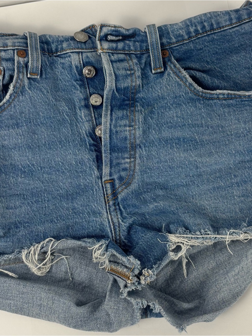 Levi's 501 Blue Denim Cutoff Jean Shorts